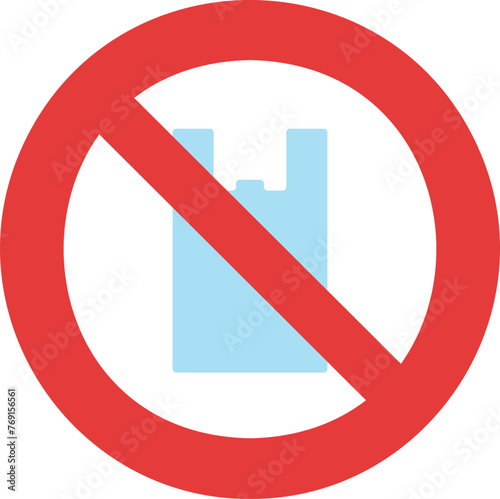 Say No To Plastic Bag And Stop Pollution With Packaging icon.