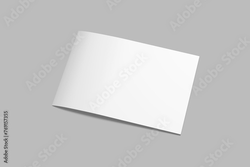 	
Landscape bifold brochure mockup