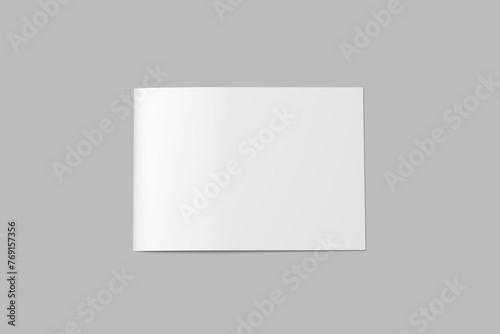	
Landscape bifold brochure mockup