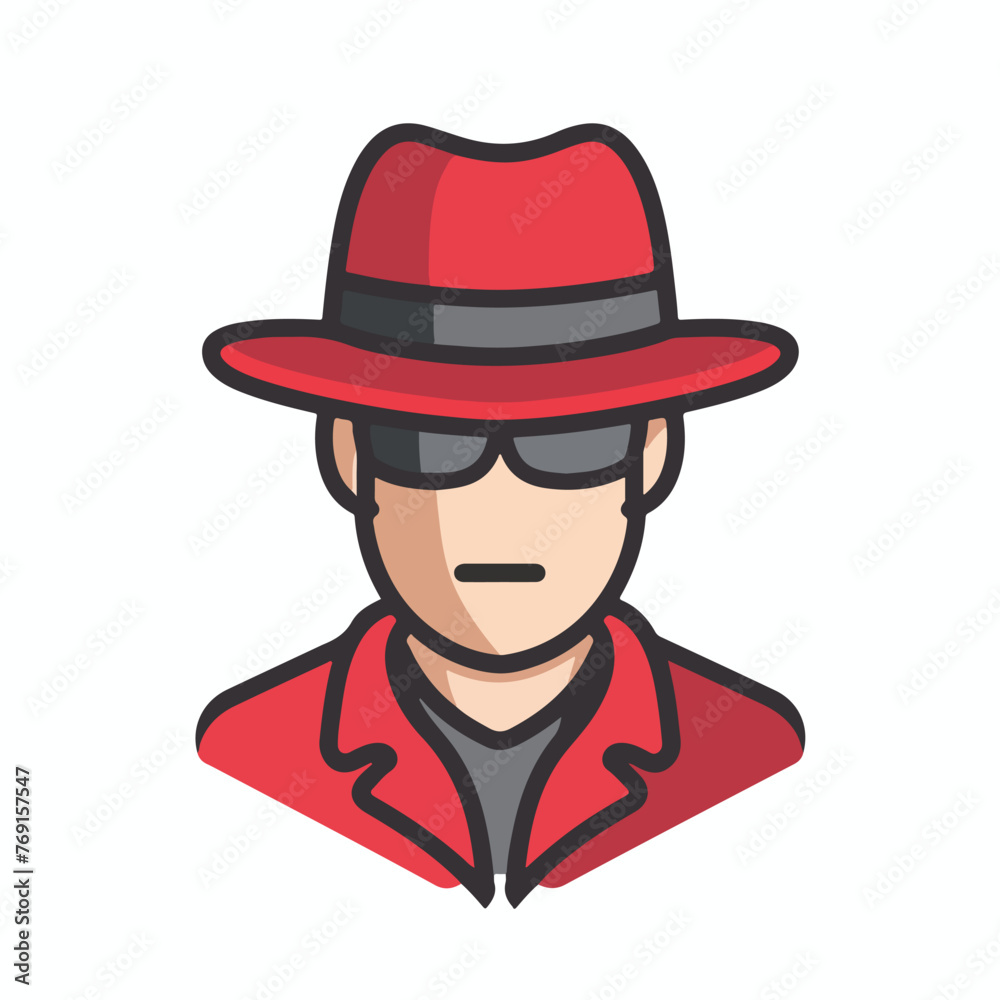 Spyware alarm icon design. Abstract human figure in