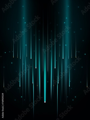 dark background illustration with turquoise fluorescent lines  in the style of realistic turquoise skies  rollerwave