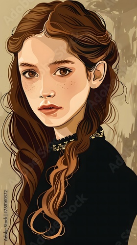 Beautiful Detailed Portrait of a Jewish Teenage Girl