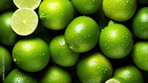 Lime fruit background. Lots of fresh green limes like at the farmer's market. Fruit background. Healthcare concept