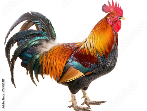 rhode island red rooster, cutout, png isolated transparent background © muhamad