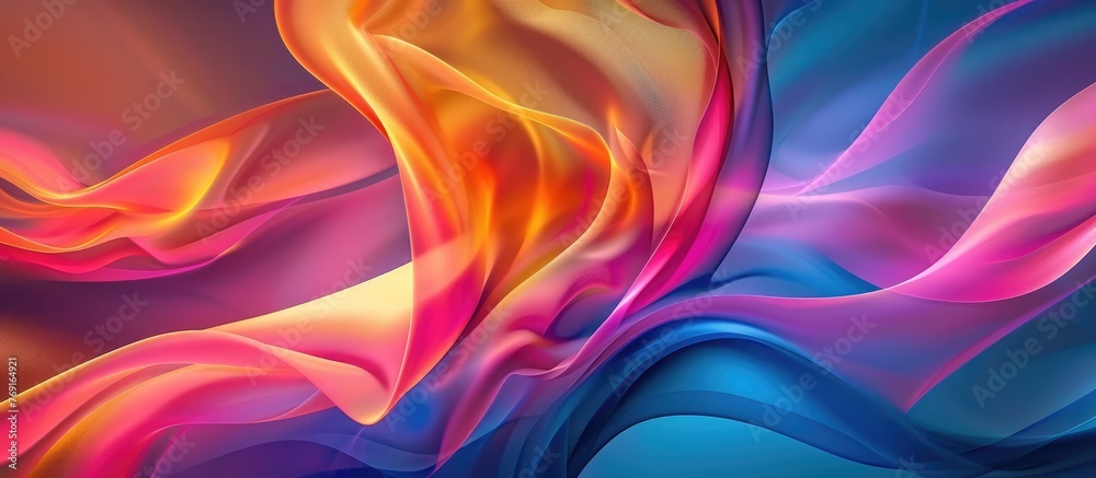 Abstract smooth shape design on colored background with neon colors. Abstract smooth shape design on colored background with neon colors.