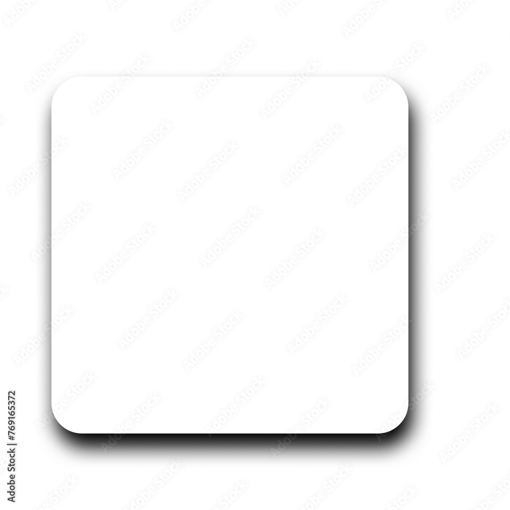 Transparent realistic shadow effect for design. Square rounded PNG shadow isolated on transparent background