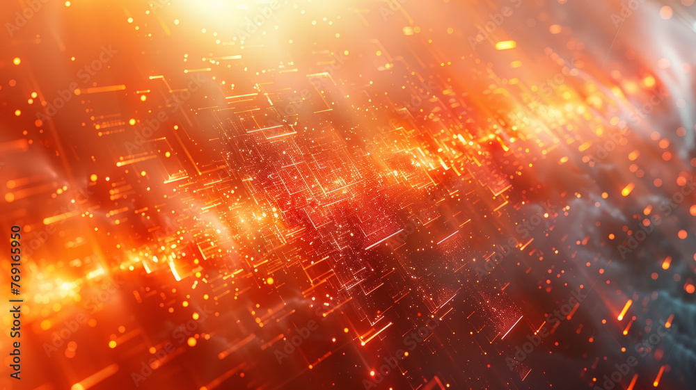 Fototapeta premium an abstract technical inspired background image in a orange,generative ai