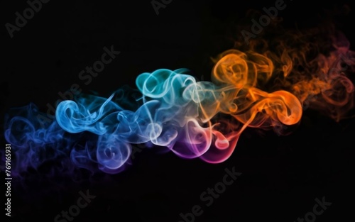 Cool Smoky Colors on Dark Background, Wallpaper, generative ai