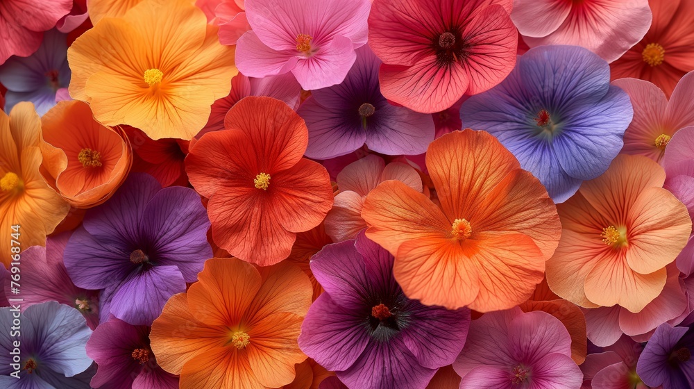 Background of colorful blossoming flowers