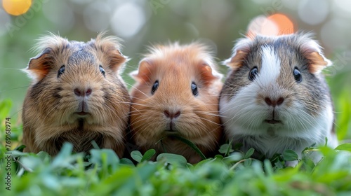 cute Guinea Pigs in the green grass © natalikp