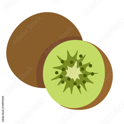 color isolated kiwi fruit in flat style in vector. image of natural healthy eco food.template for logo sticker poster print decor design