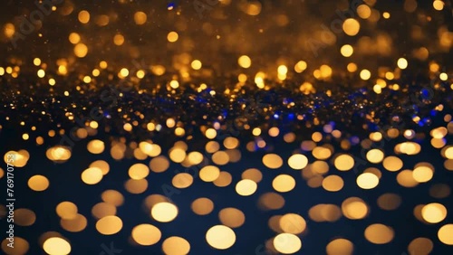 golden  Bokh blur christmas lights background photo