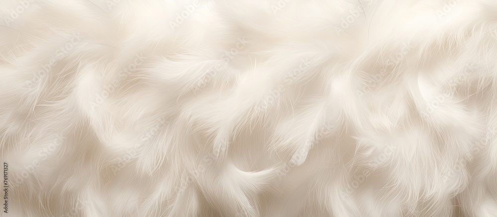 A close up of a beige fur texture resembling cumulus clouds, with a soft wool pattern. Ideal for flooring or decorative accents A close up of a beige fur texture resembling cumulus clouds, with a soft wool pattern. Ideal for flooring or decorative accents
