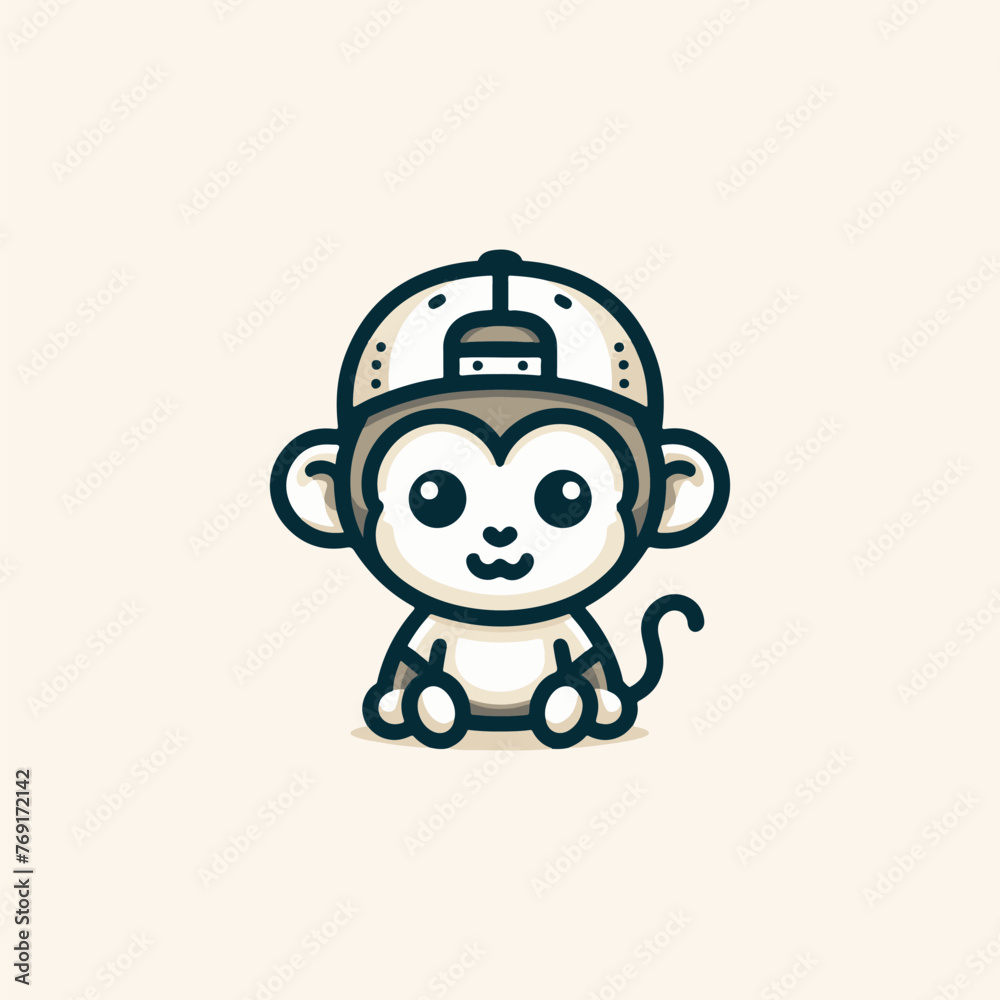 A Monkey's Fashion Statement with a Cap