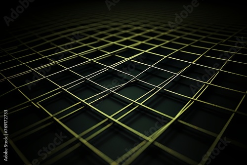 grid thin olive lines with a dark background in perspective  © Celina
