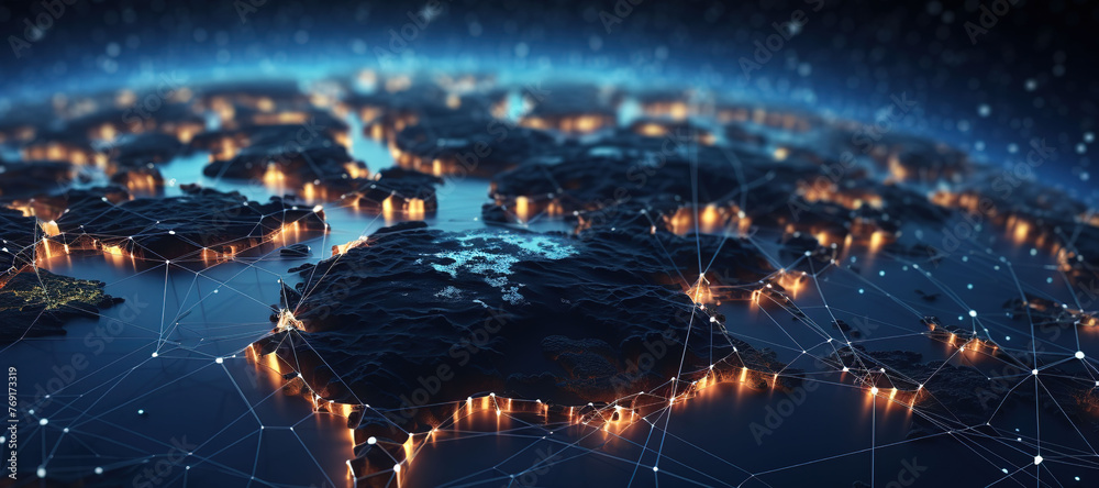 Fototapeta premium cyber geometric network data, program 101