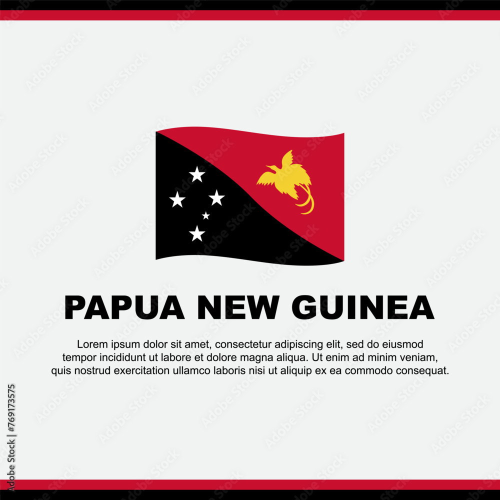 Papua New Guinea Flag Background Design Template. Papua New Guinea Independence Day Banner Social Media Post. Papua New Guinea Design