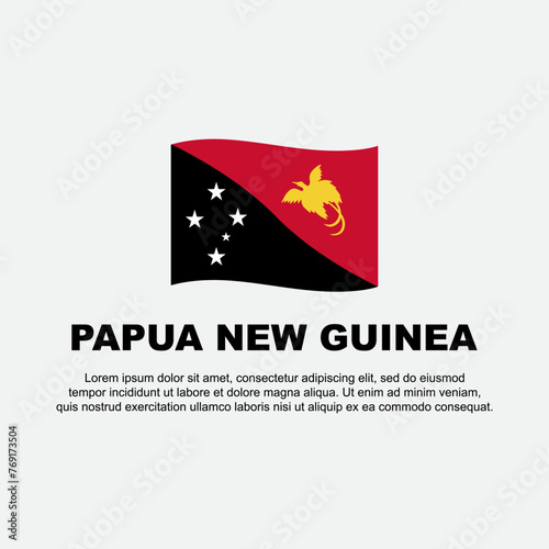 Papua New Guinea Flag Background Design Template. Papua New Guinea Independence Day Banner Social Media Post. Papua New Guinea Background © Fernandiputra