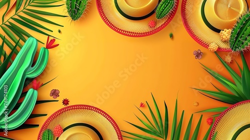 Glorious Cinko de mayo mexico celebration background with copy space photo