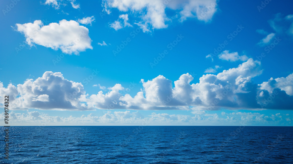 perfect sky and water of ocean. Generative Ai