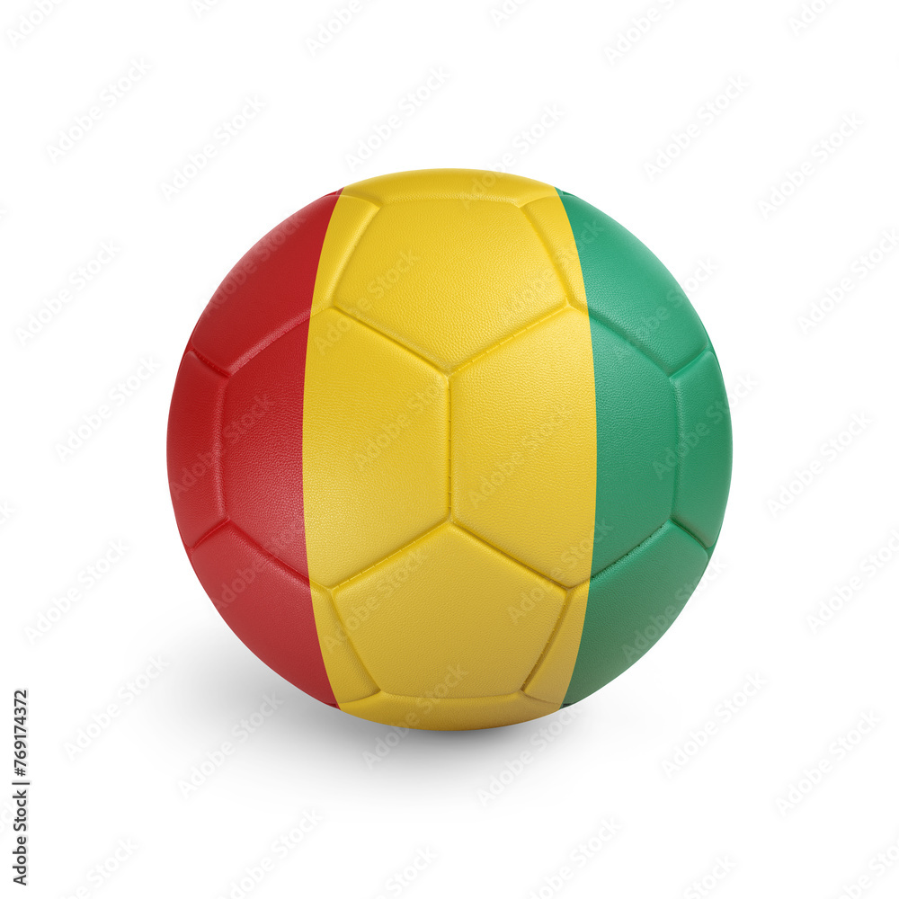 Soccer ball with Guinea team flag, isolated on white background Soccer ball with Guinea team flag, isolated on white background