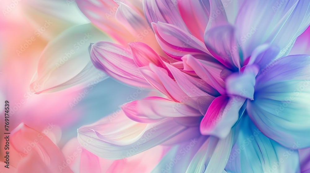 Abstract floral background with soft pastel colors and blurred petals. 