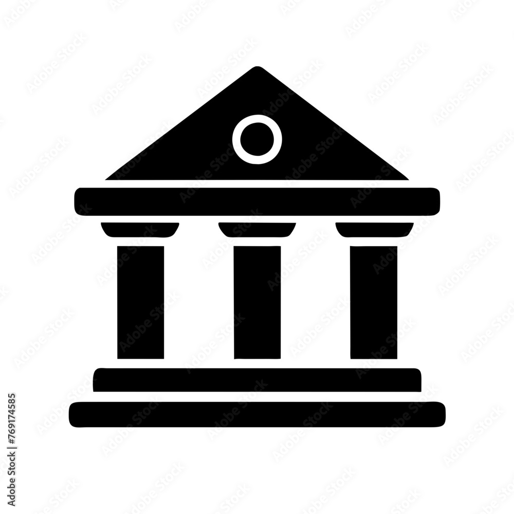 Bank building symbol icon on a Transparent Background Bank building symbol icon on a Transparent Background