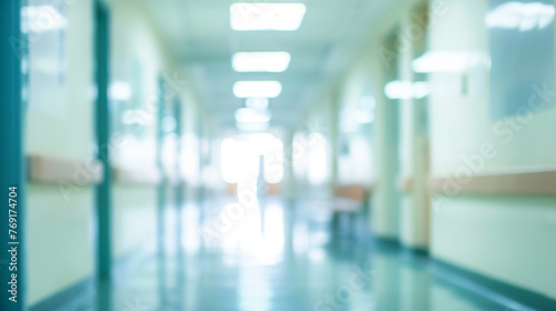 blur image background of corridor in hospital or clinic. Generative Ai © Witri