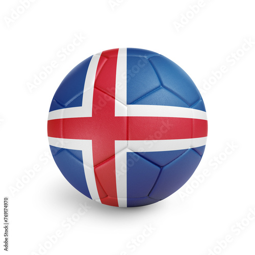 Free Download Soccer ball with Iceland team flag, isolated on white background - GFXLoad