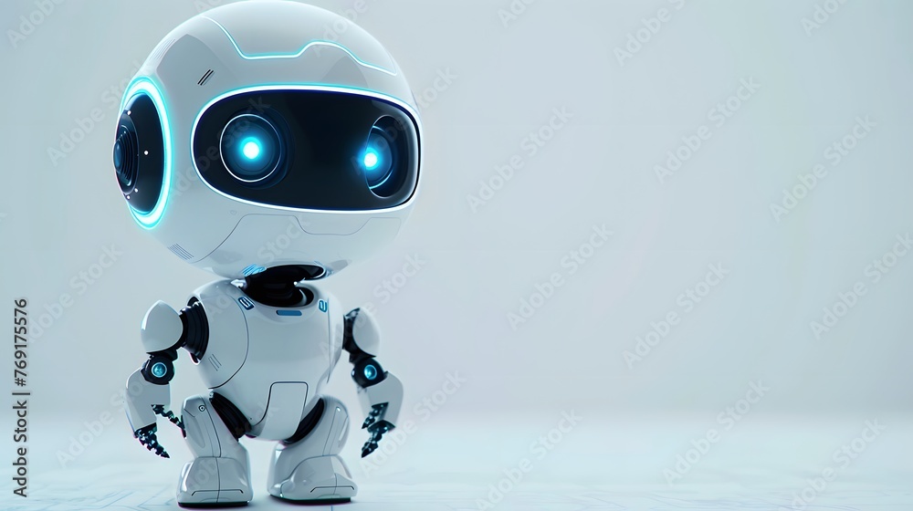 white robot on the white background white robot on the white background