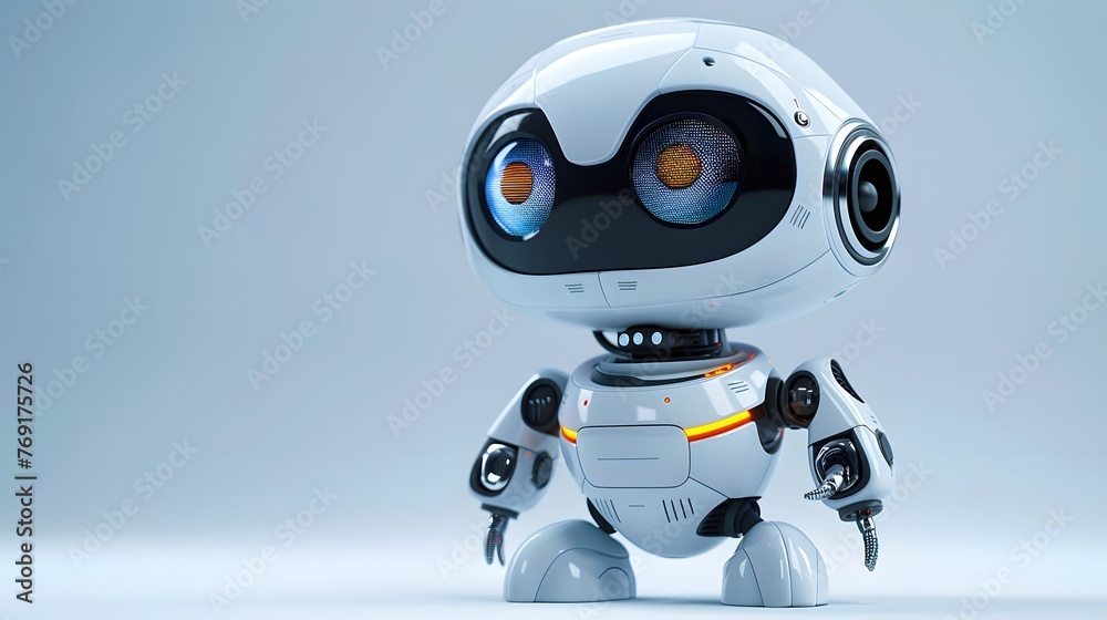 white robot on the white background white robot on the white background