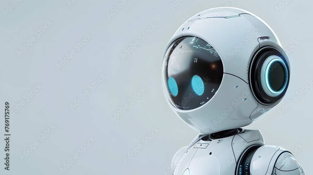 white robot on the white background white robot on the white background