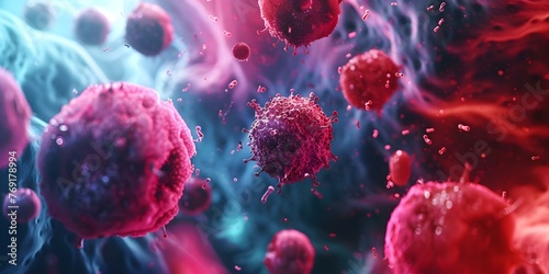 Abstract image of medical immunotherapy utilizing bodys immune system to combat diseases like cancer and viral infections. Concept Medical Immunotherapy, Abstract Images, Immune System photo