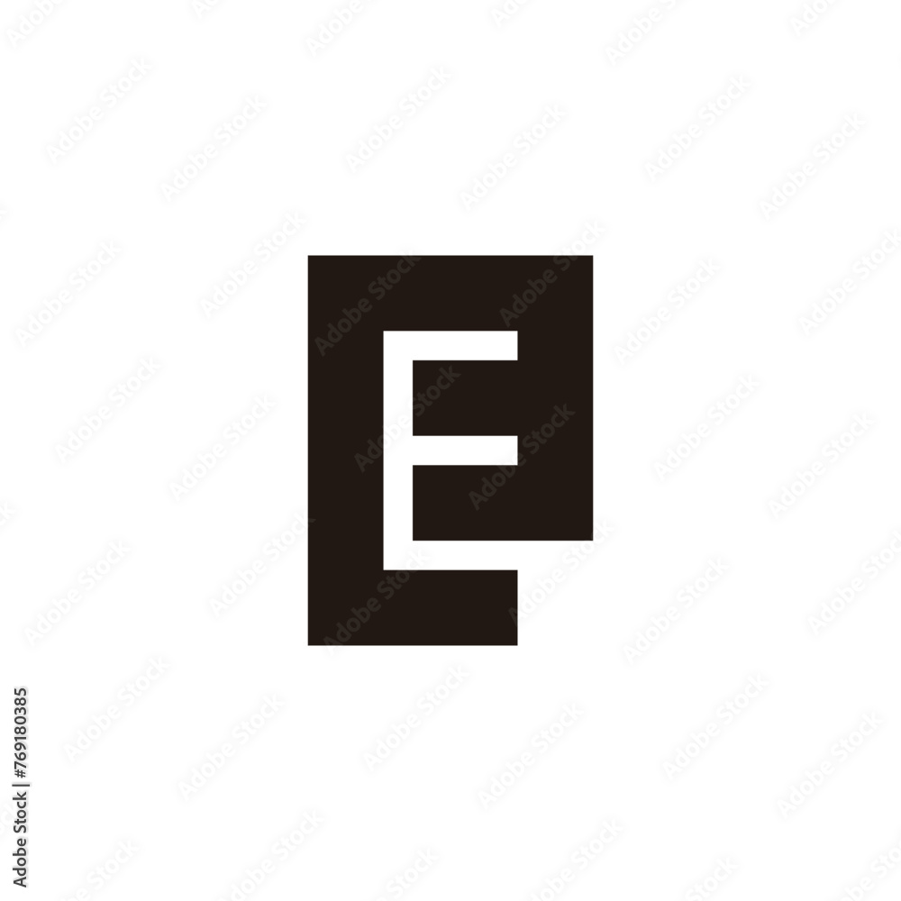 Obraz premium letter ee stripes negative space logo vector