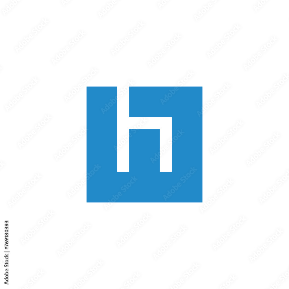 letter hw square negative space logo vector letter hw square negative space logo vector
