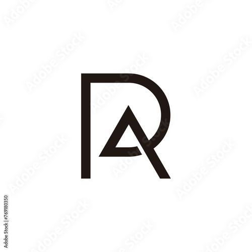letter ra triangle simple overlap logo vector