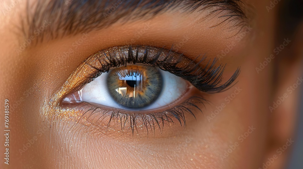 close up of a female eye with long eyelashes close up of a female eye with long eyelashes