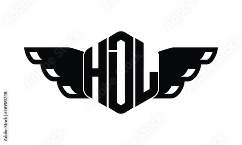 HDL polygon wings logo design vector template.