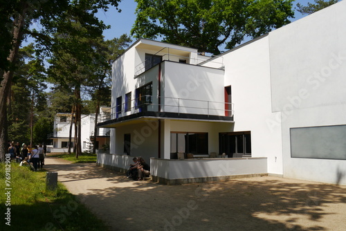Foto Meisterhäuser Bauhaus Architektur in der Bauhausstadt Dessau in Sachsen-Anhalt