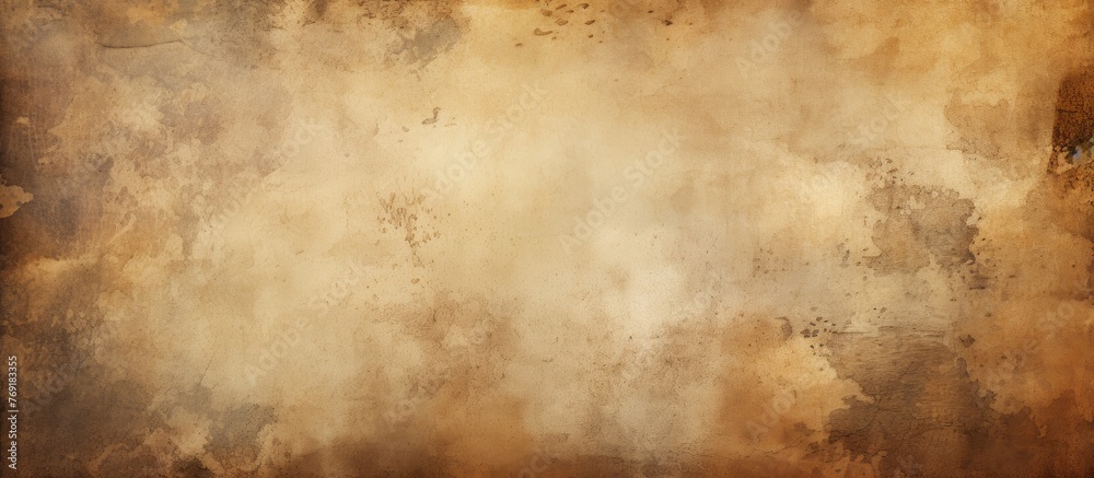 The painting depicts a natural landscape with a cloudy sky in shades of brown and amber, resembling a cumulus meteorological phenomenon against a beige background The painting depicts a natural landscape with a cloudy sky in shades of brown and amber, resembling a cumulus meteorological phenomenon against a beige background