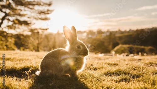 cute bunny fluffy hare nature spring sitting animal green easter pet rabbit mammal
