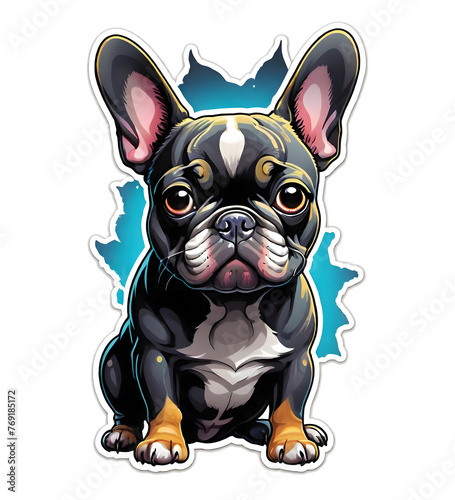 French Bulldog. Perfect for stickers, t-shirts or Design templates. Generative AI. V23 © TransparentAi
