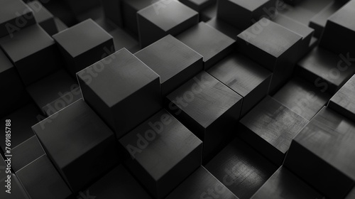 Abstract background with black cubes.