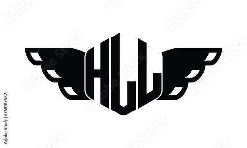 HLL polygon wings logo design vector template. photo