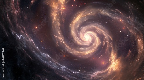 Bright spiral in the vast expanse of space.