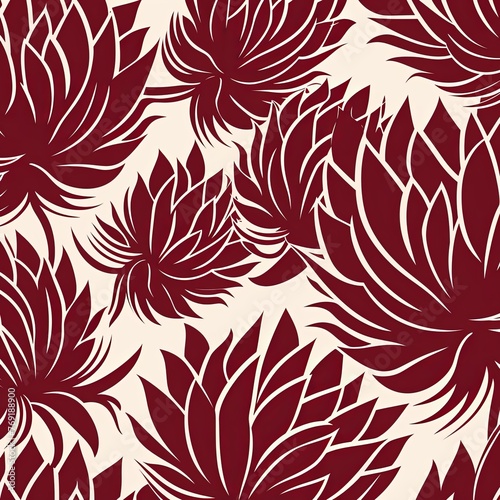 simple maroon flower pattern, lino cut, hand drawn, fine art, line art