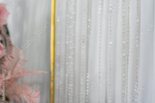 Pearl curtains and blurred background