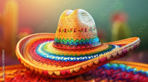 Wonderful Colorful sombrero icon mexican hat mariachi symbol