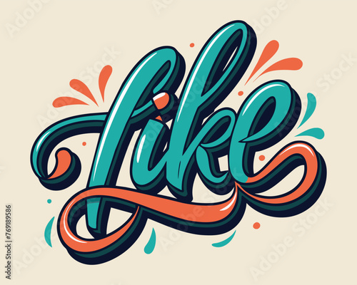 Like Vector Typography With Handwritten Calligraphy Text photo