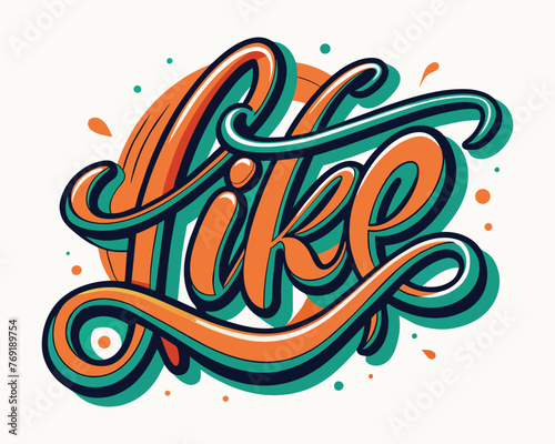Like Vector Typography With Handwritten Calligraphy Text photo